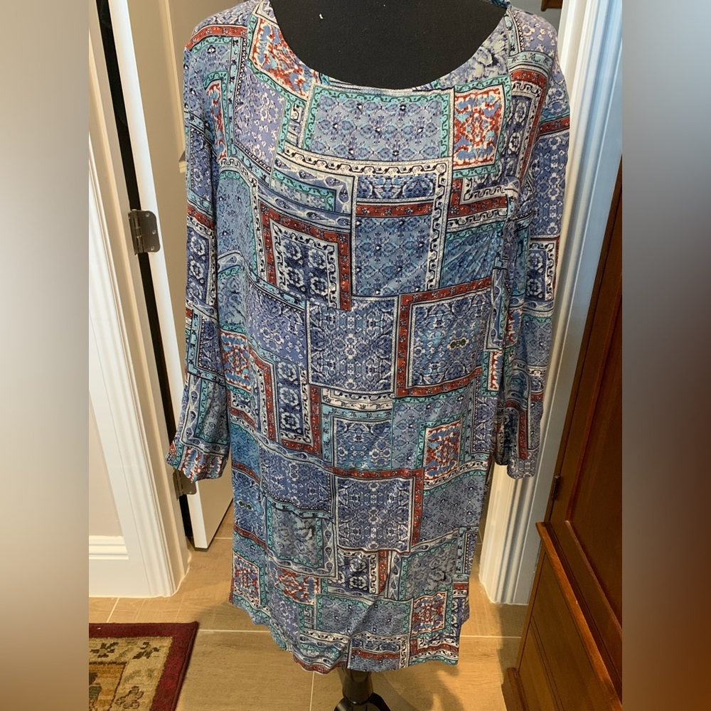 J.Jill Multicolor Patchwork Long Sleeve Tunic NWT - image 1
